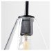 Exel Noord Knurled Ceiling Light Pendant - Matt Black Fittings and Hooded Clear Glass Shade
