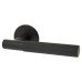 Jigtech Matt Black Knurled Door Handles on Round Slim Rose - Schema Teckna Range 