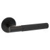 Jigtech Matt Black Knurled Door Handles on Round Slim Rose - Schema Teckna Range 