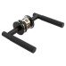 Jigtech Matt Black Knurled Door Handles on Round Slim Rose - Schema Teckna Range 