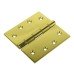 Double Phosphor Bronze Washered Butt Door Hinge - 100 x 100 x 4mm - Polished Brass - Pair
