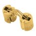 Concealed Rounded Cabinet Hinge - 25 x 11 x 10mm - Polished Brass - Pair