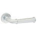 Jedo Polished Chrome Fire Rated Door Handles on Round Rose - Classic Range 