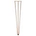 Rothley Hairpin Leg - 3 Pin - 710mm Height - Polished Copper