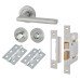 Exel Sophia Bathroom Lock Door Handle on Rose Kit - Satin Chrome
