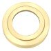From The Anvil Satin Brass Door Handles on Round Art Deco Rose - Newbury Range 