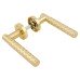 Exel Satin Brass Honeycomb Door Handles on Round Rose - Cara Range 