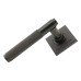 From The Anvil Aged Bronze Knurled Door Handles on Square Rose - Brompton Range 