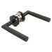 Jigtech Graphite Grey Knurled Door Handles on Round Slim Rose - Schema Modell Range 