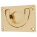 Exel Flush Chest Drawer Cabinet Pull Handle - 75 x 45mm - Polished Brass