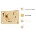 Exel Flush Chest Drawer Cabinet Pull Handle - 75 x 45mm - Polished Brass