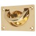 Exel Flush Chest Drawer Cabinet Pull Handle - 75 x 45mm - Polished Brass
