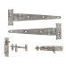 Medium Duty Gate Hinge Kit with Suffolk Thumb Latch - 450mm - Galvanised 