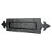 Olde Forge Fleur de Lys Letter Plate - 355 x 90mm - Antique Black Iron