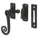 Olde Forge Monkey Tail Mortice & Hook Plate Casement Window Fastener - Reversible - Antique Black