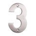 Exel 100mm Screw Fix Door Numeral - 3 - Satin Stainless Steel Exel 100mm Screw Fix Door Numeral - 3 - Satin Stainless Steel