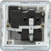 Knightsbridge 13A 1 Gang Screwless Flat Plate DP Switched Socket - Brushed Chrome with Grey Insert