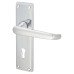 Exel Polished Chrome Victorian Straight Keyhole Lock Door Handle - 155 x 41mm