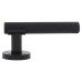 Hampstead Matt Black Knurled Door Handles on Round Rose - Orla Range 