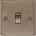 Knightsbridge 20A 1 Gang Double Pole Appliance Switch - Antique Brass