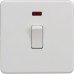Knightsbridge 20A 1 Gang Double Pole Screwless Flat Plate Appliance Switch with Neon - Matt White