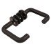 Hoppe AR600/20 Ebony Black Nylon Steel Core Safety Door Handle on Rose - Paris Range 