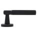 Serozzetta by Carlisle Brass Matt Black Lines Door Handles on Round Rose - Image Range 