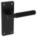 Exel Matt Black Reeded Latch Door Handle - Lily Range - 155 x 55mm