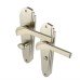 Heritage Brass by M Marcus Satin Nickel Art Deco Bathroom Door Handle - Waldorf Range - 203 x 66mm