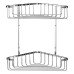 Croydex Wirework Large Corner Shower Basket - Two Tier - 305 x 275 x 165mm - Mild Steel