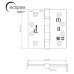 Eclipse Ball Bearing Grade 13 Butt Fire Door Hinge - 102 x 102 x 3mm - Polished Brass - Pair