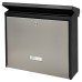 Burg Wachter London Postbox - 320 x 377 x 115mm - Matt Black/Stainless Steel 