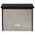 Burg Wachter London Postbox - 320 x 377 x 115mm - Matt Black/Stainless Steel 