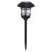 Forum Zink Tanfield LED Solar Bollard Post Light with Spike - IP44 - 3000K Warm White - Black 