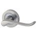 Exel Satin Chrome Scroll Door Handles on Round Rose 