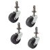 Exel Classic Furniture Castor - Peg Fixed - 43kg Max Weight - 31mm Diameter - Black -Pack of 4