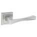 Exel Satin Chrome Twist Door Handles on Square Rose - Spirit Range 