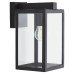 Forum Zink Hestia Glass Panel Outdoor Wall Lantern Light - IP44 - Black