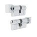 Eurospec 1 Star 6 Pin 80mm Euro Thumbturn Cylinder - 40 + 40mm - Polished Chrome - Keyed to Differ