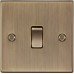 Knightsbridge 10AX 1 Gang Intermediate Light Switch - Antique Brass Knightsbridge 10AX 1 Gang Intermediate Light Switch - Antique Brass