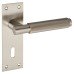 Serozzetta by Carlisle Brass Satin Nickel Knurled Keyhole Lock Door Handle - Varese Range - 130 x 55mm Serozzetta by Carlisle Brass Satin Nickel Knurled Keyhole Lock Door Handle - Varese Range - 130 x 55mm