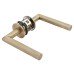 Jigtech Matt Antique Brass Door Handles on Round Slim Rose - Schema Minim Range 