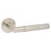 Jigtech Satin Stainless Steel Knurled Door Handles on Round Slim Rose - Schema Modell Range 