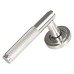 From The Anvil Satin Stainless Steel Knurled Door Handles on Round Art Deco Rose - Brompton Range 