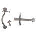 Olde Forge Heavy Thumb Latch Set - 55mm Door Thickness - Pewter