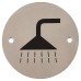 Exel Shower Door Sign - 75mm Diameter - Satin Stainless Steel