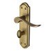 Heritage Brass by M Marcus Antique Brass Scroll Bathroom Door Handle - Sandown Range - 180 x 48mm
