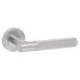 Jedo Polished Chrome Fire Rated Knurled Door Handles on Round Rose - Bari Range 
