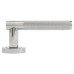 Jedo Polished Chrome Fire Rated Knurled Door Handles on Round Rose - Bari Range 