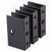 Pro Toilet Cubicle Panel Bracket - 12-13mm Panels - Black Textured - Pack of 3